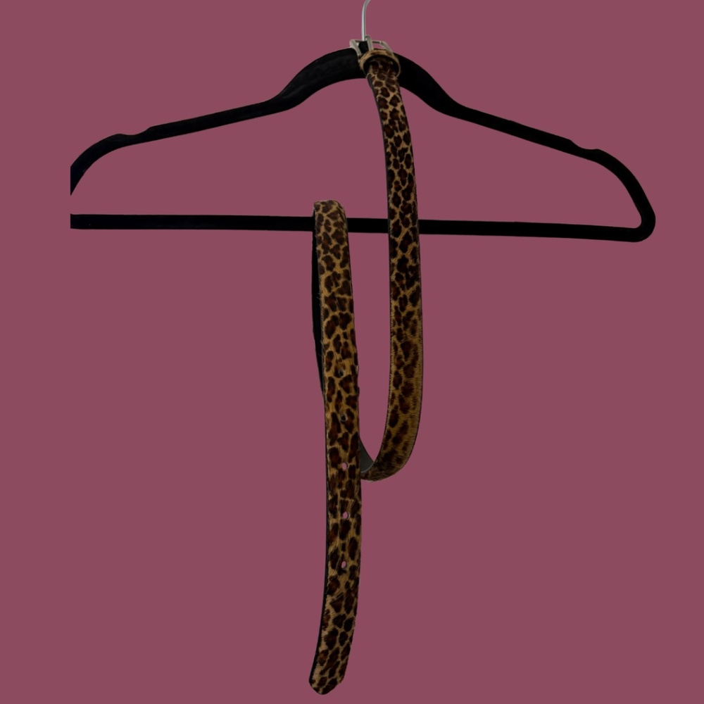 Faux Pony Hair Leopard Belt